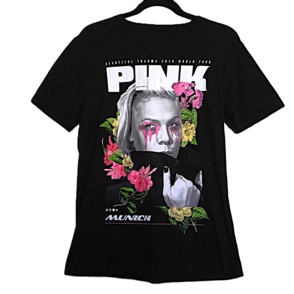 Pink Beautiful Trauma World Tour Tee Shirt Black 100% Cotton Official EUC Sz M